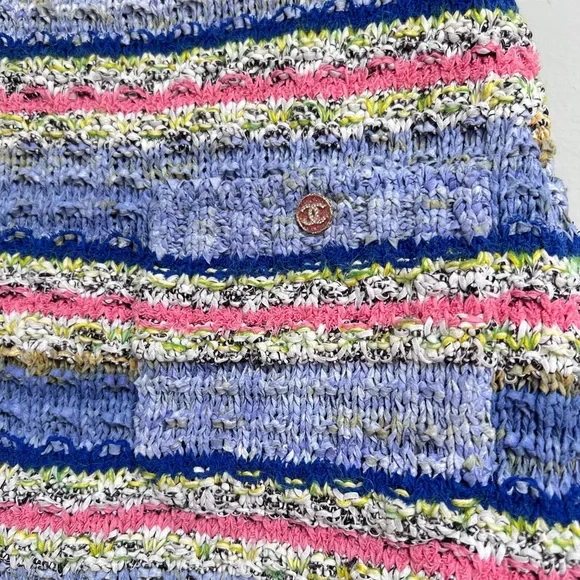CHANEL Pink and Blue Textured Knit - Picture 3 of 9